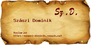 Szászi Dominik névjegykártya