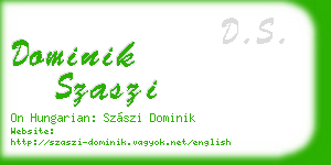 dominik szaszi business card