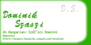 dominik szaszi business card